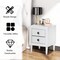 Costway 2 PCs Nightstand End Bedside Coffee Table Wooden Leg Storage Drawers White